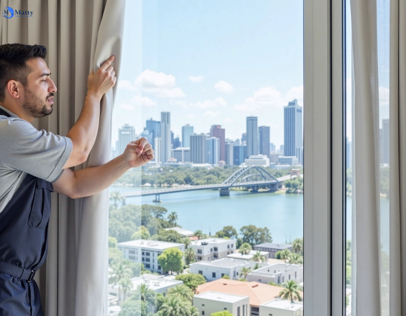 Professional curtain steam cleaning service meridan-plains QLD by Matty Curtain Cleaning